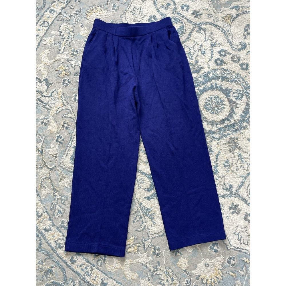 St John Sportswear Pants Santana Knit Womens Size 8 Blue Made In USA Marie Gray
